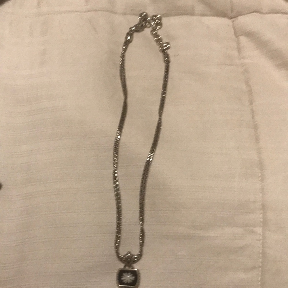 Reversible silver Brighton necklace with flower